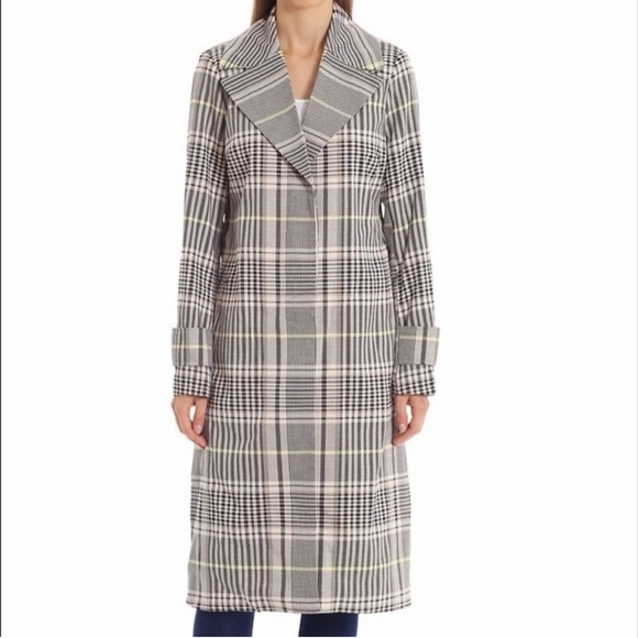 Avec Les Filles Dresses & Skirts - Anthropologie Avec Les Filles Long Lined Plaid Trench Coat Outerwear, Medium